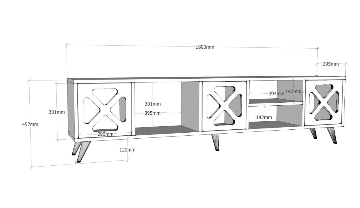 Sinef - White , Anthracite – ТВ комода - Image 4