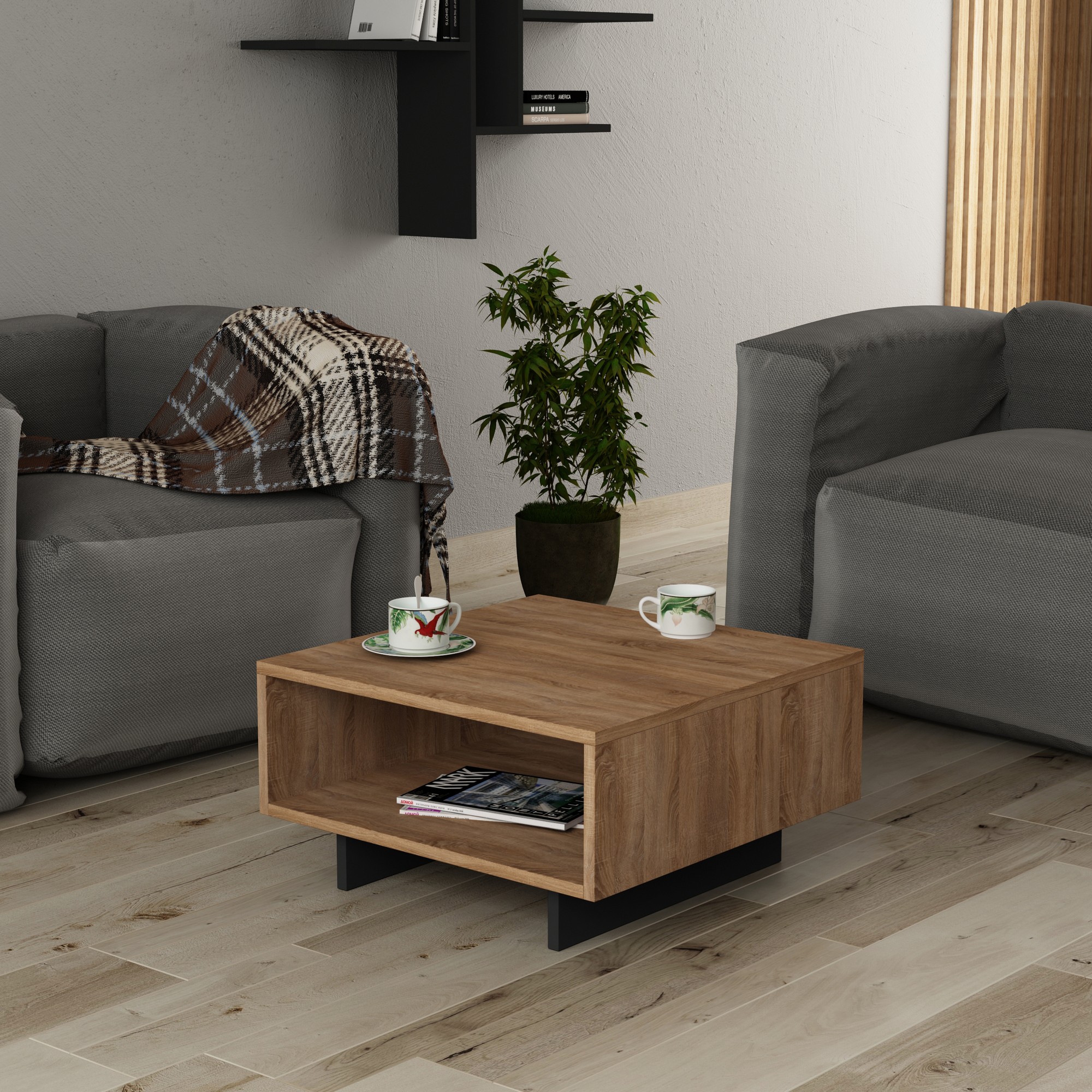 855DTE280820-201.jpg Hola - Oak, Anthracite – Маса за кафе - Image 1