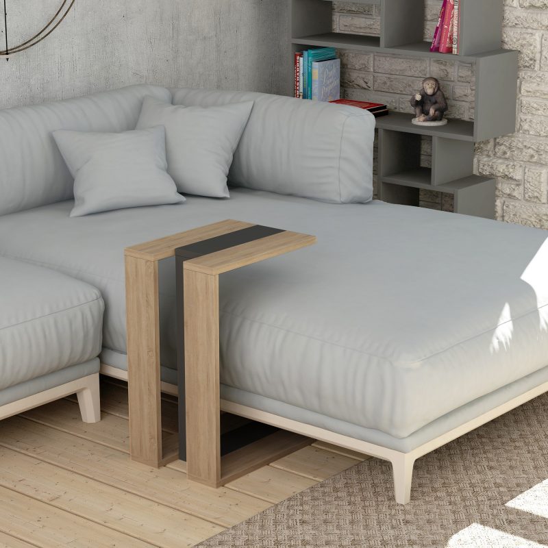 Muju - Oak, Anthracite, Oak – Софа маси