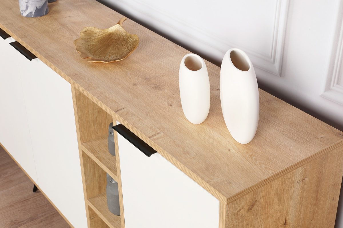 Clara Console - Oak, White – Конзола - Image 3