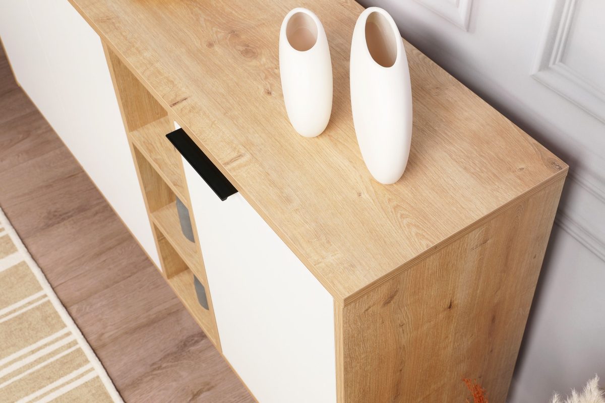 Clara Console - Oak, White – Конзола - Image 4