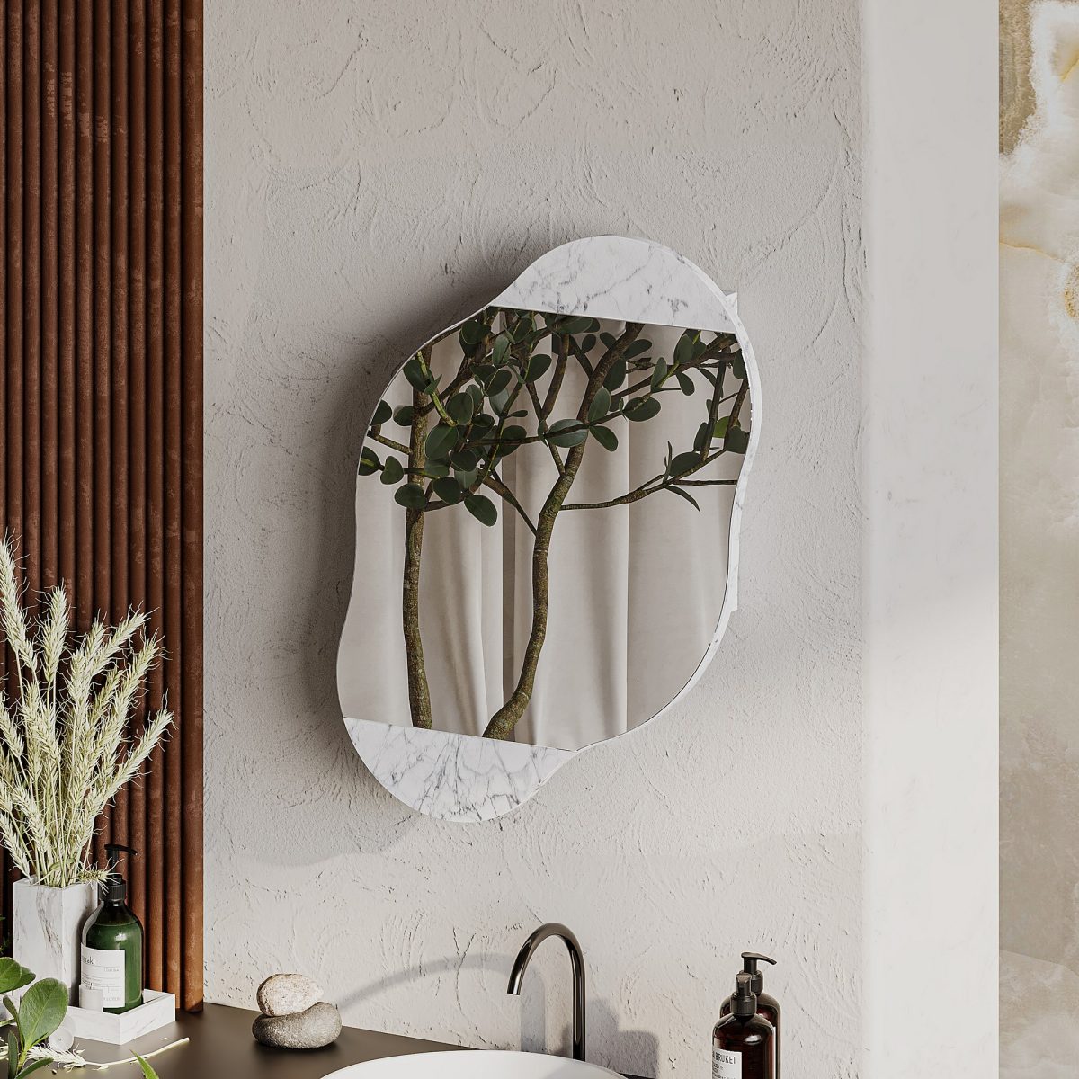Cloud Storage Bathroom Wall Mirror - Carrara – Кабинет за бања - Image 2