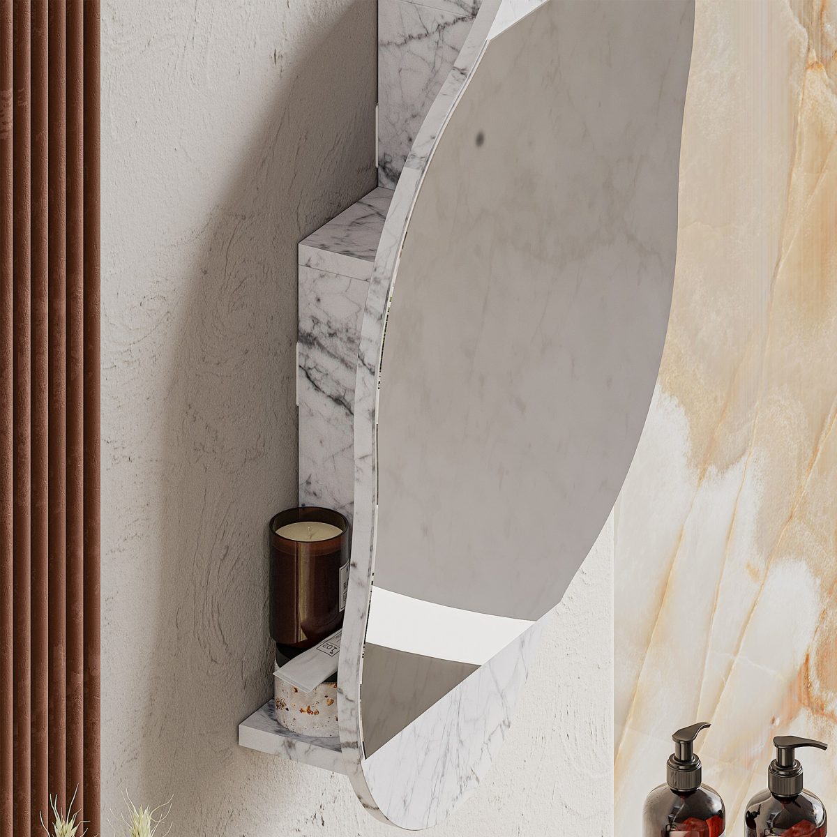 Cloud Storage Bathroom Wall Mirror - Carrara – Кабинет за бања - Image 3