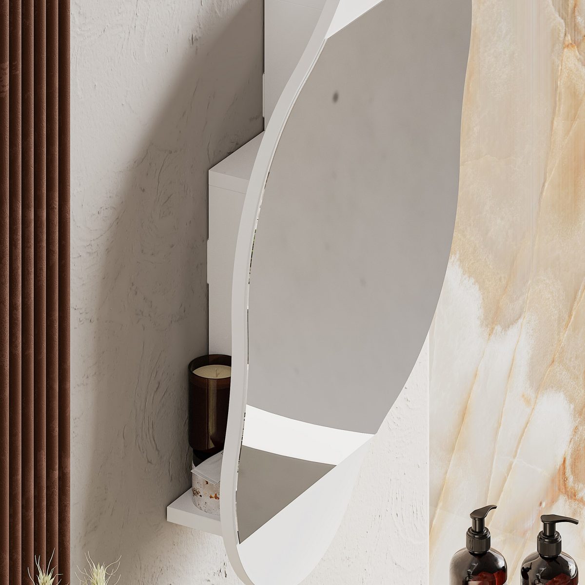 Cloud Storage Bathroom Wall Mirror - White – Кабинет за бања - Image 4