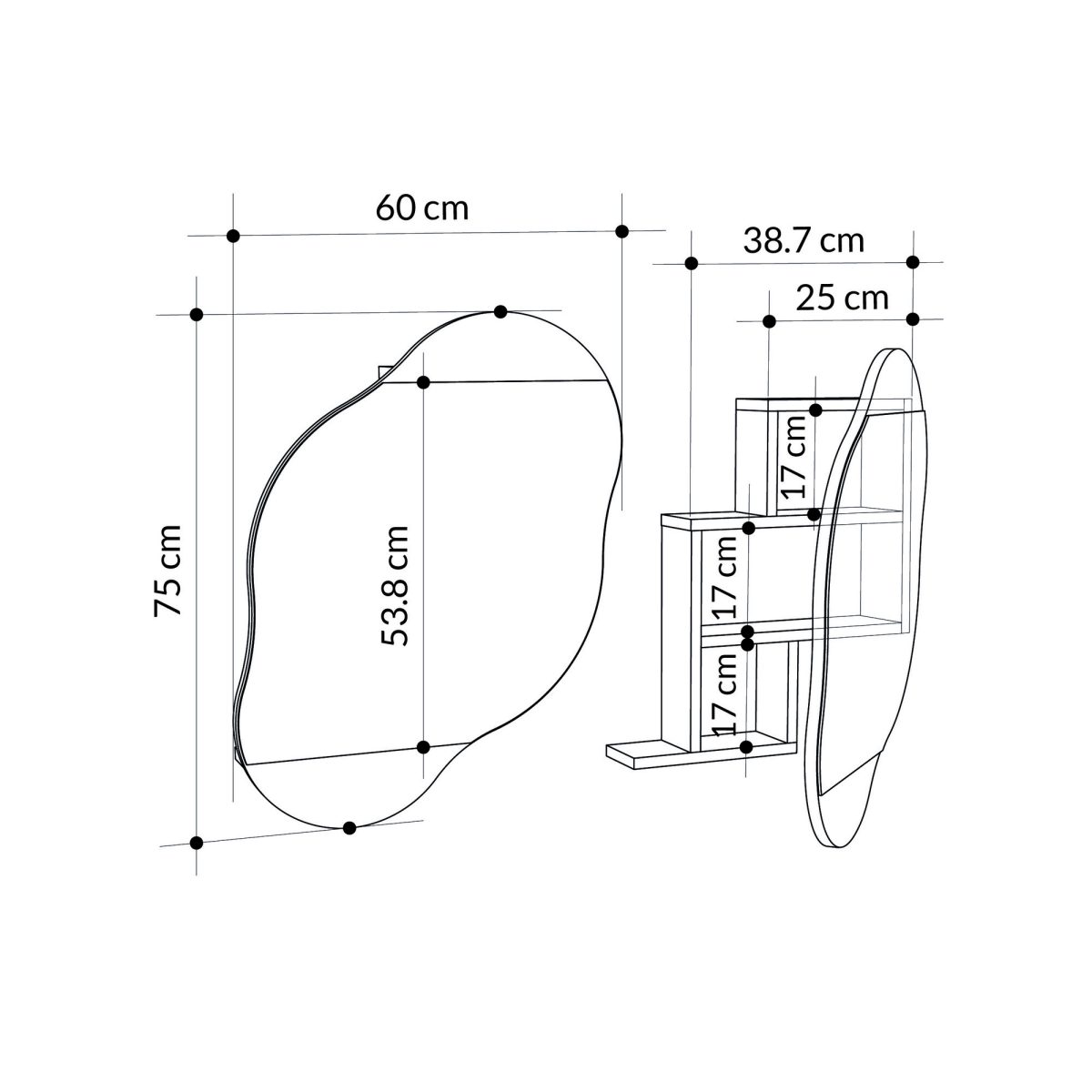 Cloud Storage Bathroom Wall Mirror - White – Кабинет за бања - Image 6