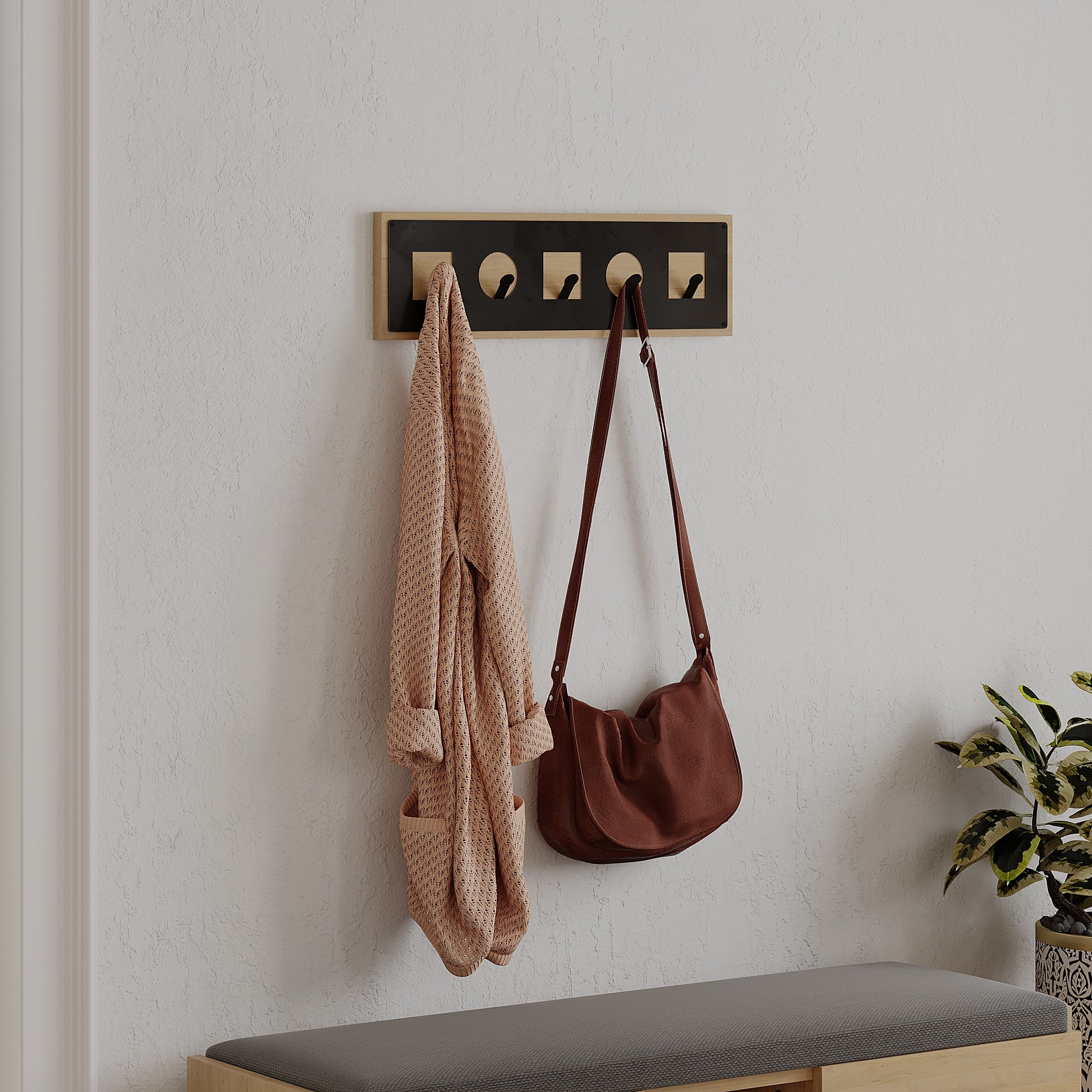 855DTE512220-201.jpg Icon Hanger - Sapphire, Oak – Закачалка за палто - Image 1