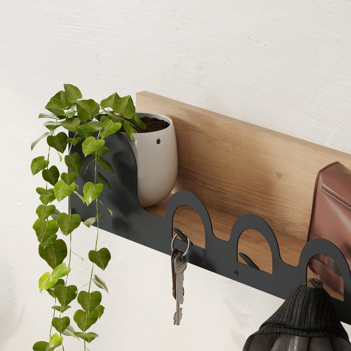 Liora Hanger - Sapphire, Oak – Закачалка за палто - Image 3