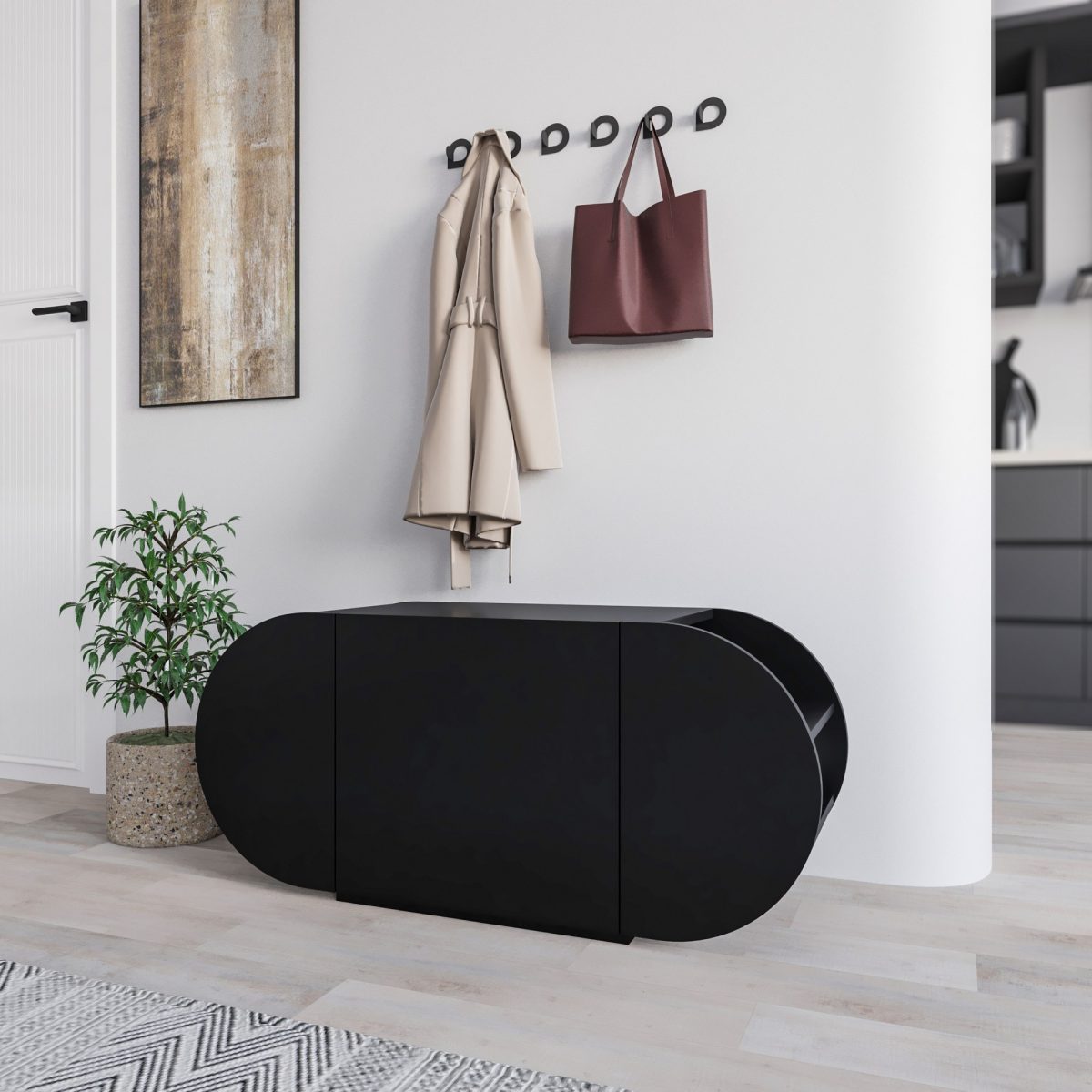 Pozy Shoe Bench - Black – Чевларник - Image 3