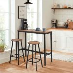 Mola Set 100 - Barok Black – Комплет за маса и столче за бар (3 парчиња)