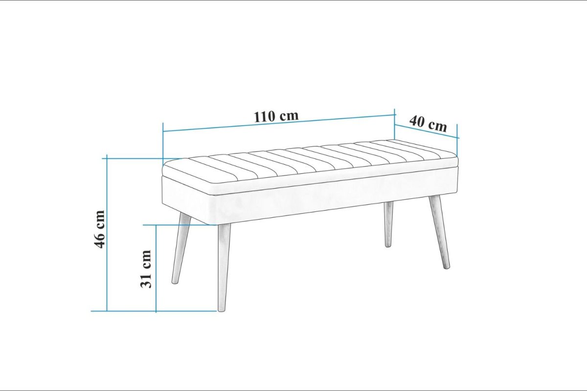 Vina Bench Anthracite, Walnut – Клупа - Image 6