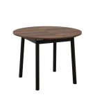 Oliver - Walnut, Black – Трпезариска маса што може да се прошири