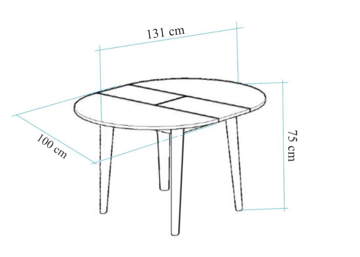 Oliver - Walnut, Black – Трпезариска маса што може да се прошири - Image 7