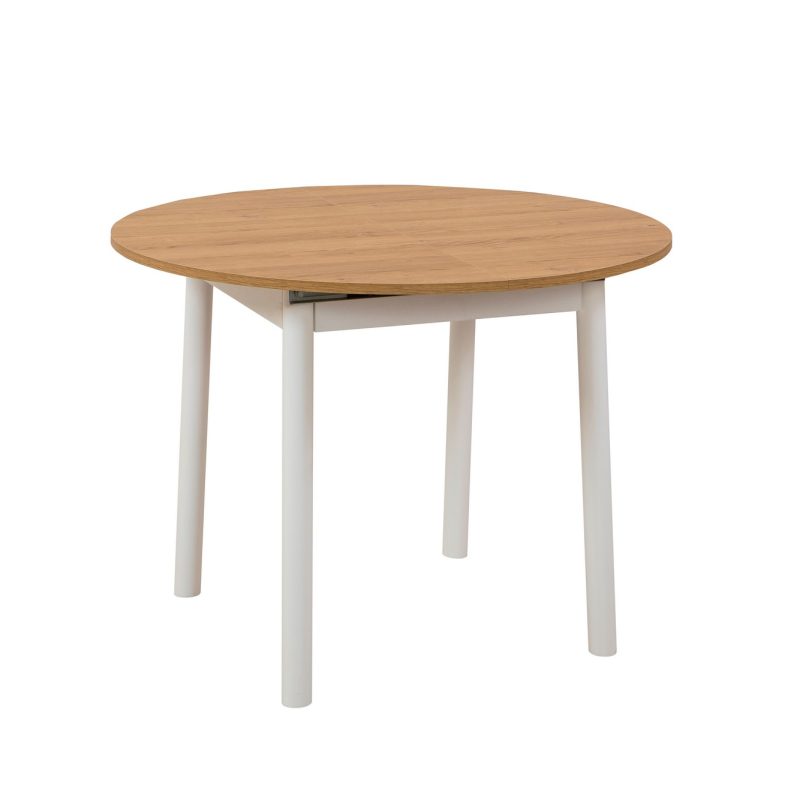 Oliver - Oak, White – Трпезариска маса што може да се прошири