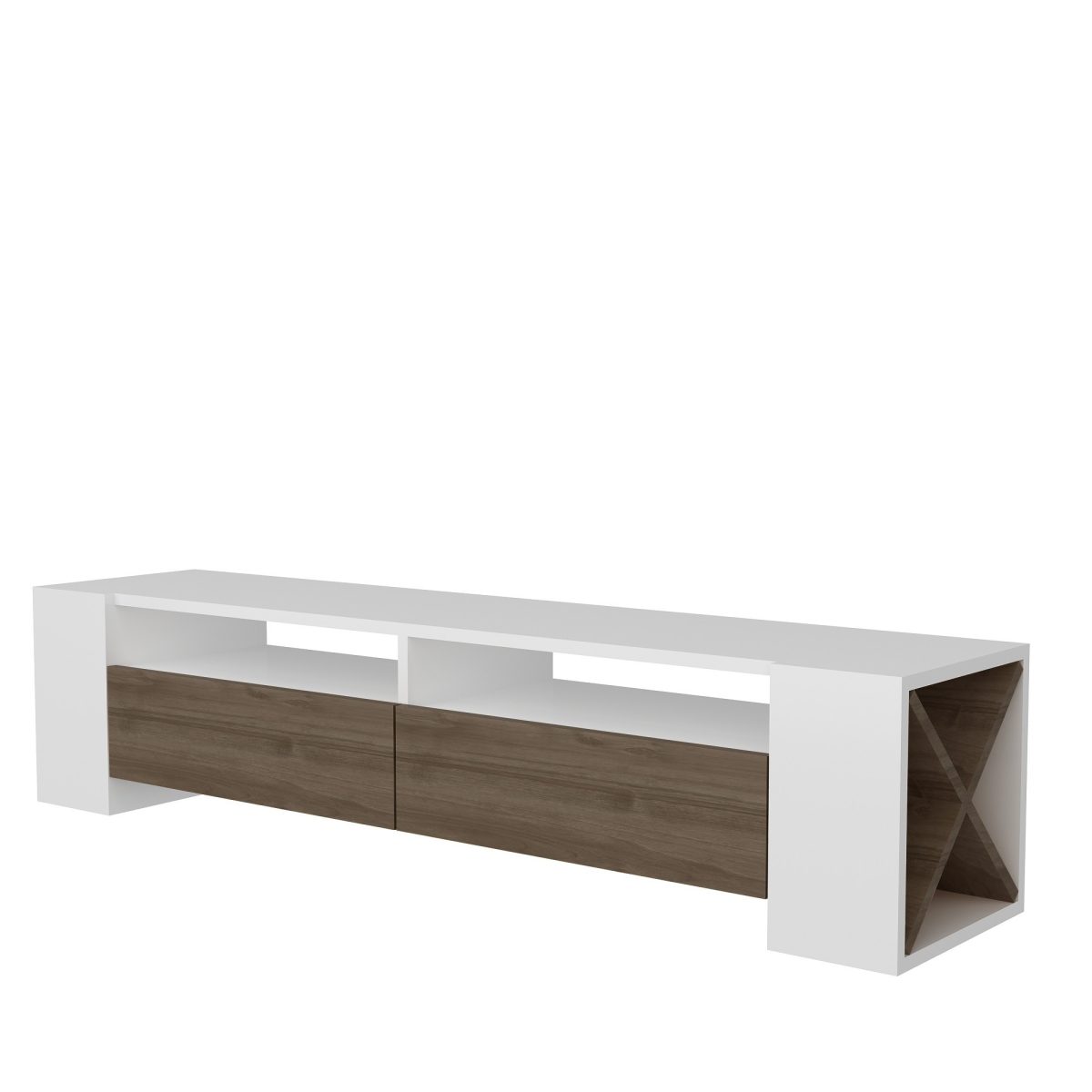 Sosruko - White, Walnut – ТВ комода - Image 2