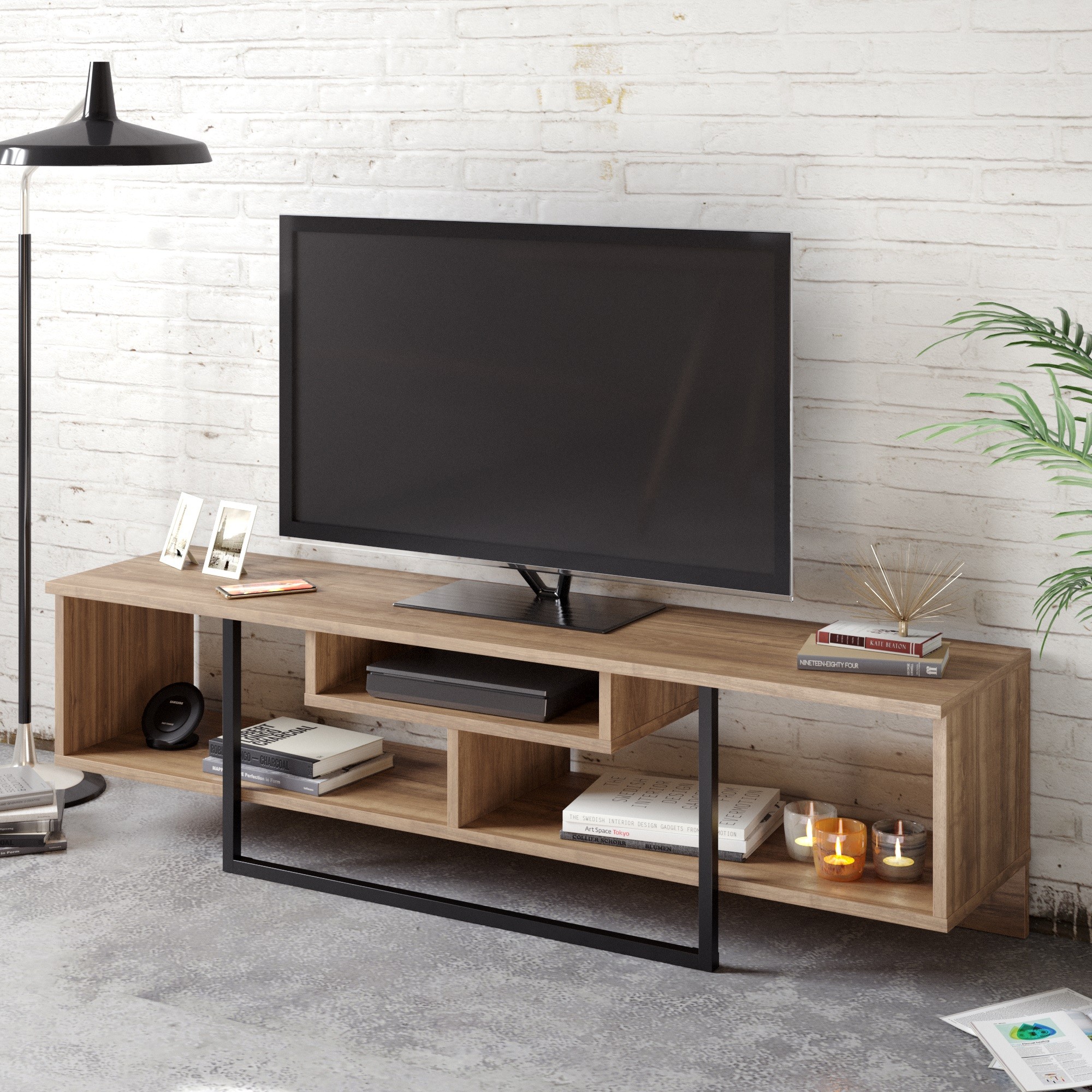 875ZNA305120-201.jpg Asal (150) - Walnut, Black – ТВ комода - Image 1