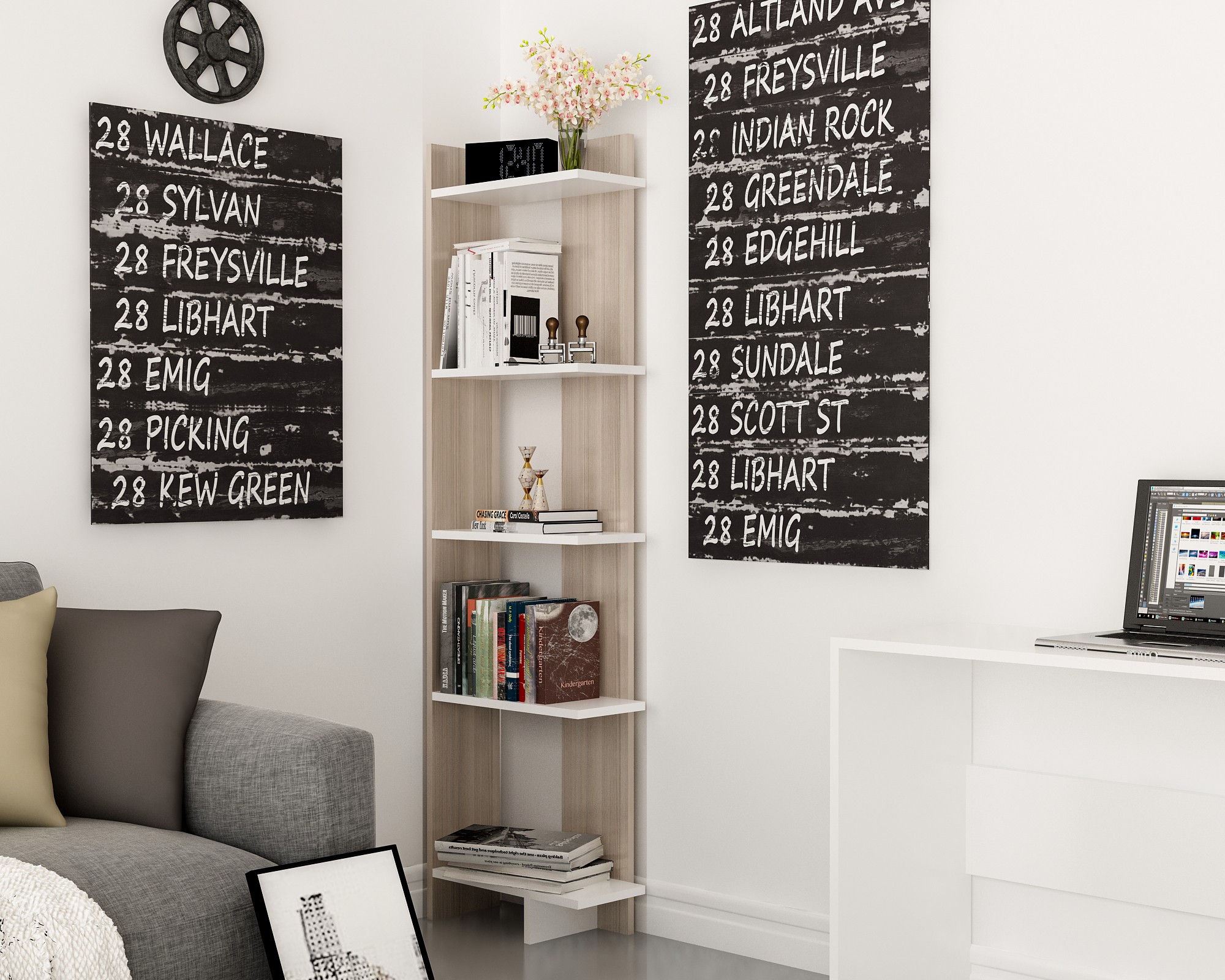 875ZNA360320-201.jpg Als - Cordoba, White – Полица за книги - Image 1