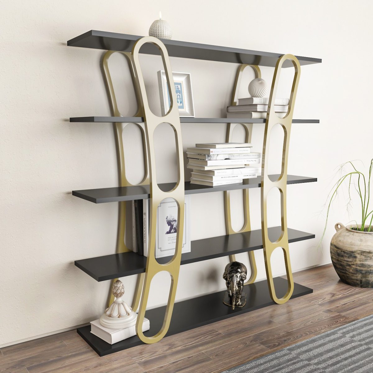 Adar - Black, Gold – Полица за книги - Image 2