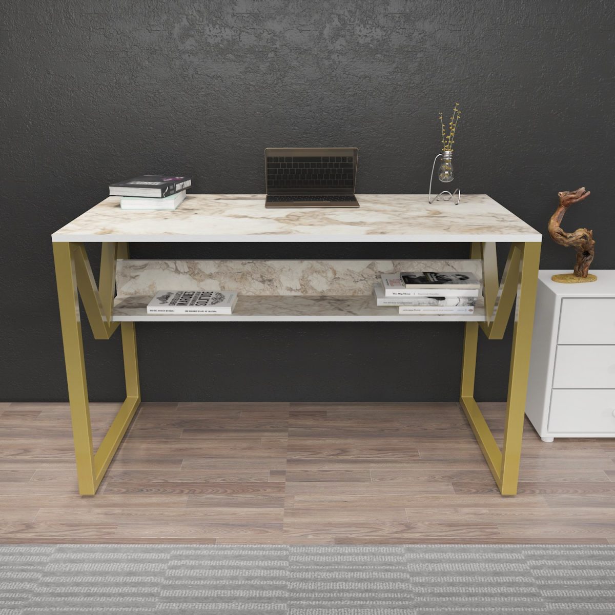 Lona - White, Gold – Канцелариско биро - Image 2