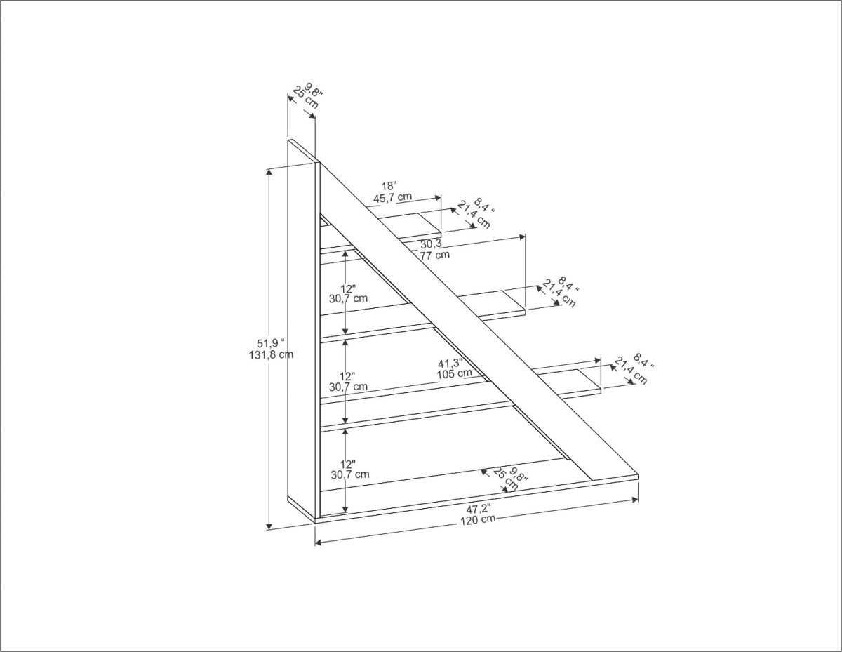 Pisagor - Black, Oak – Полица за книги - Image 6