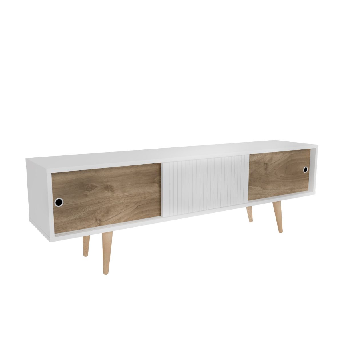 Ecrin - White, Walnut – ТВ комода - Image 5