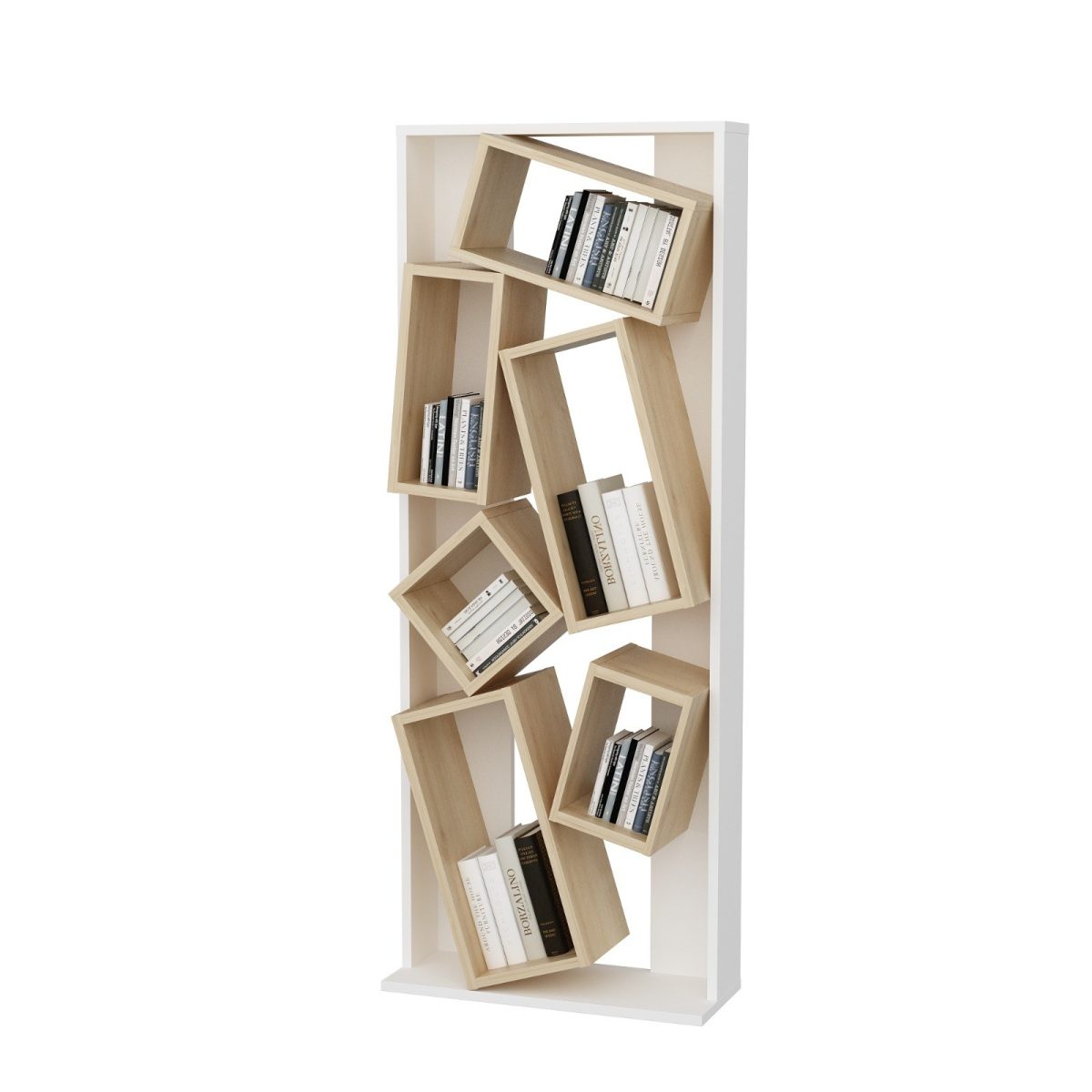 Carmen - White, Oak – Полица за книги - Image 3