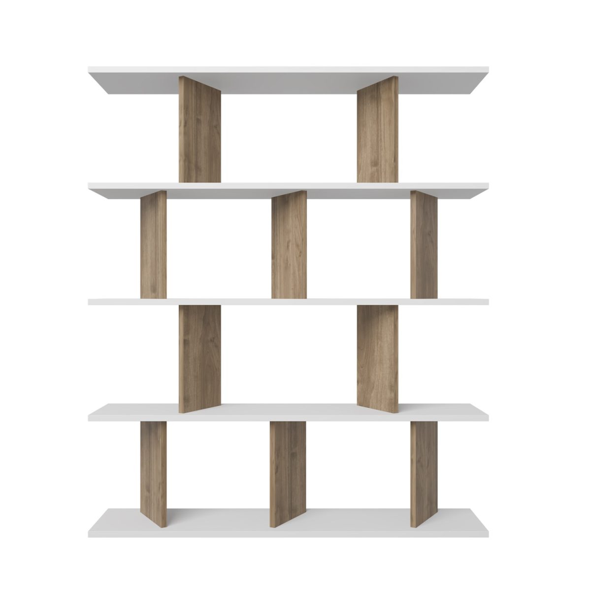 Grace - White, Walnut – Полица за книги - Image 4