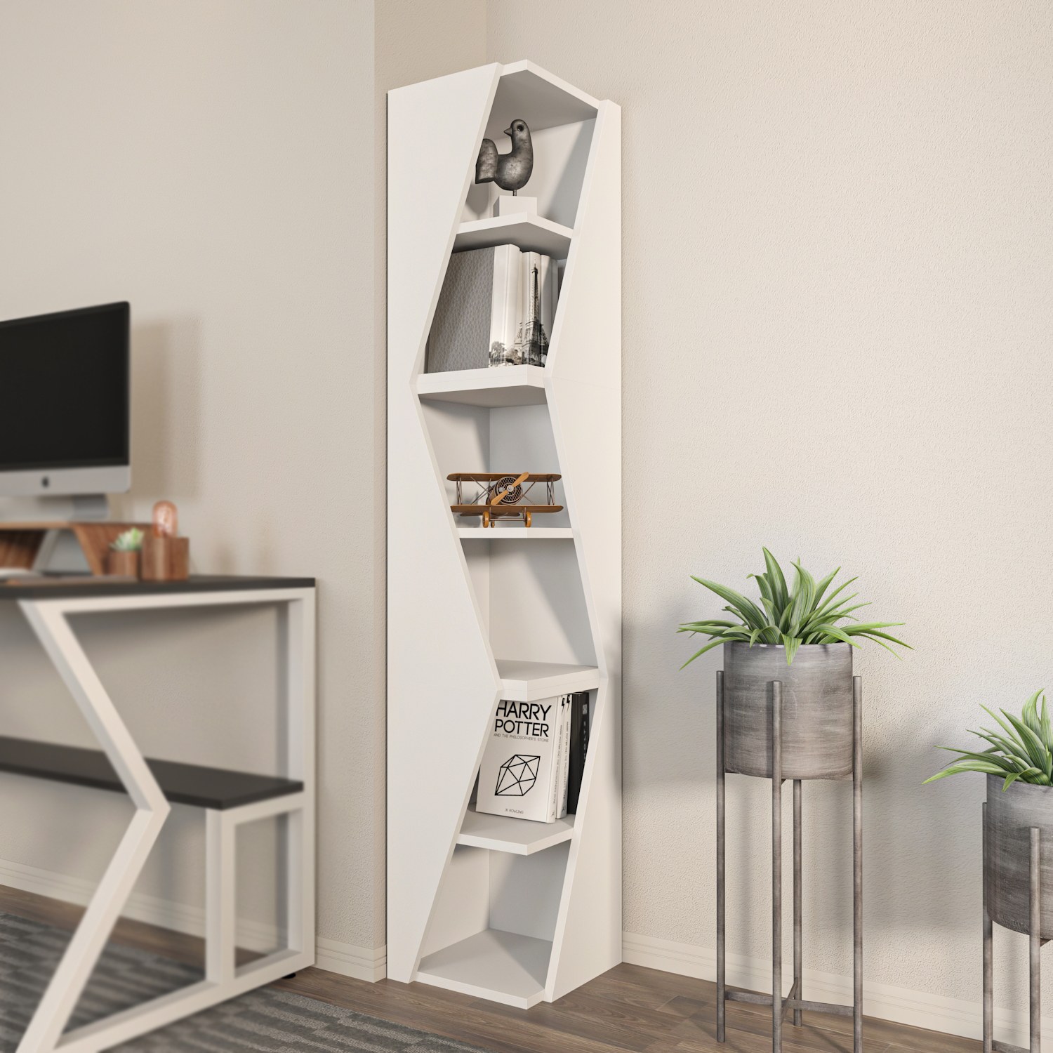 875ZNA462120-201.jpg Arrow - White – Полица за книги - Image 1