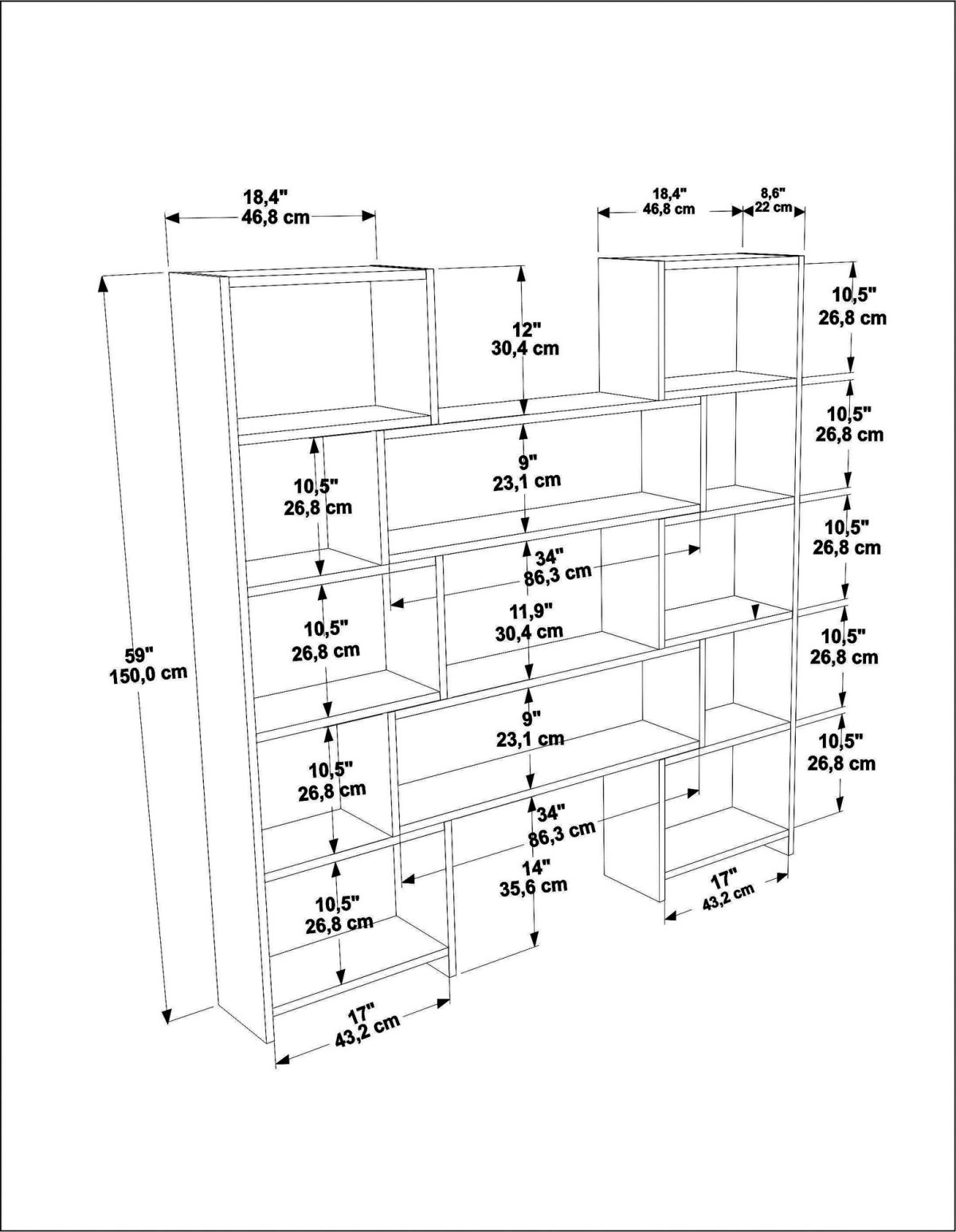 Poyraz - Black – Полица за книги - Image 5