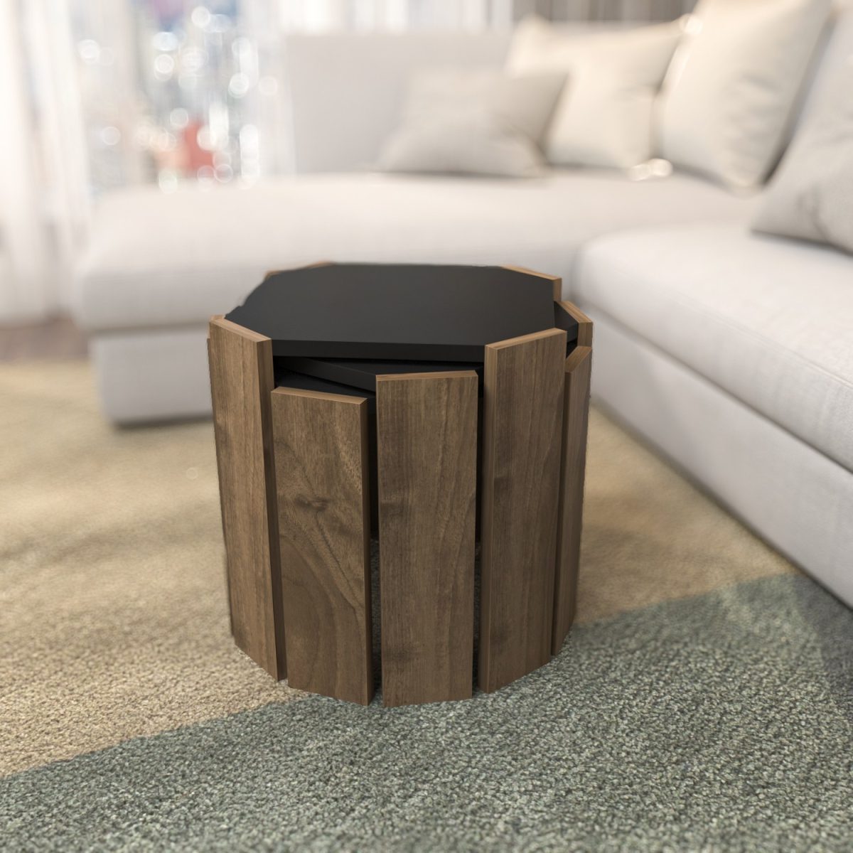 Lori - Anthracite, Walnut – Маса за кафе - Image 4