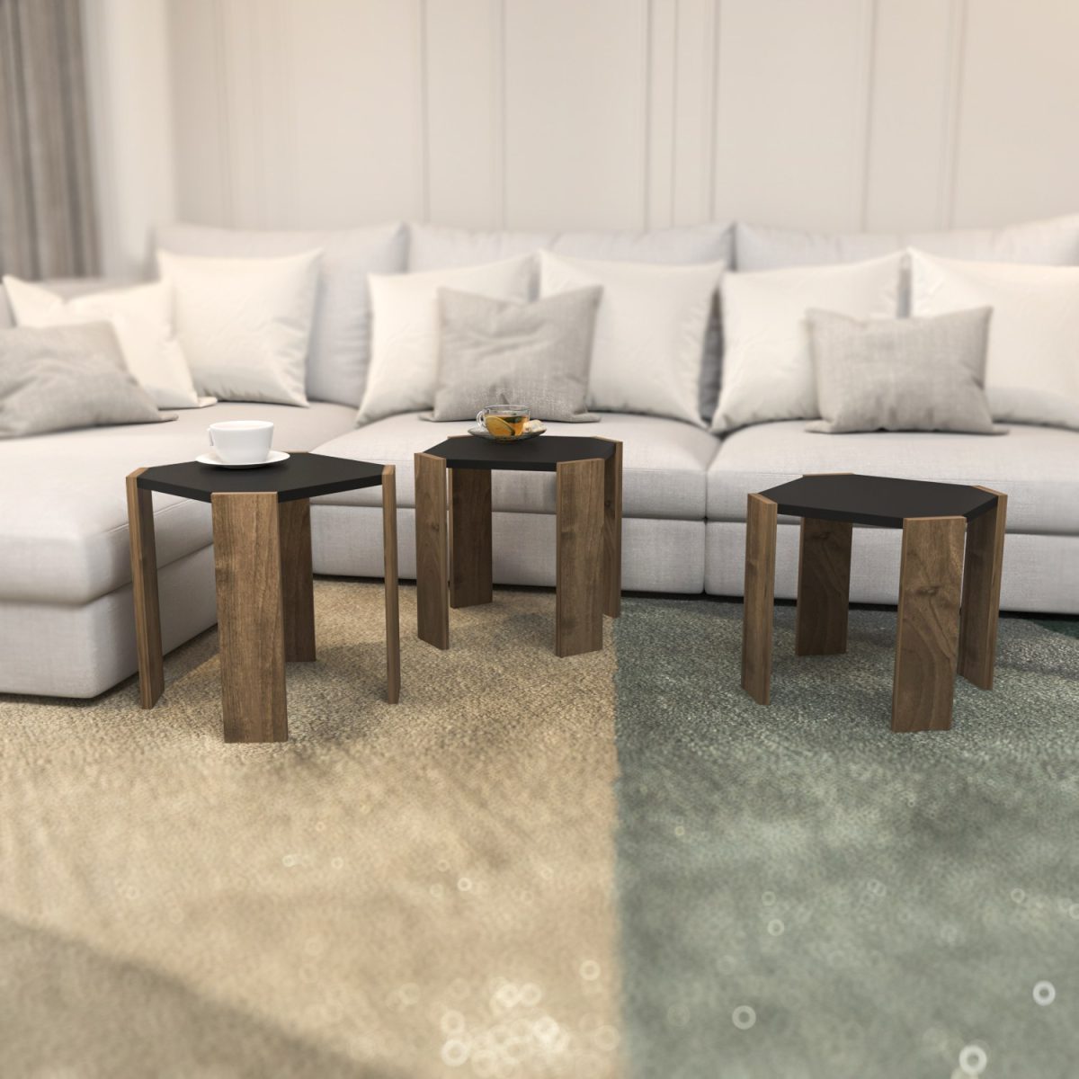 Lori - Anthracite, Walnut – Маса за кафе - Image 5