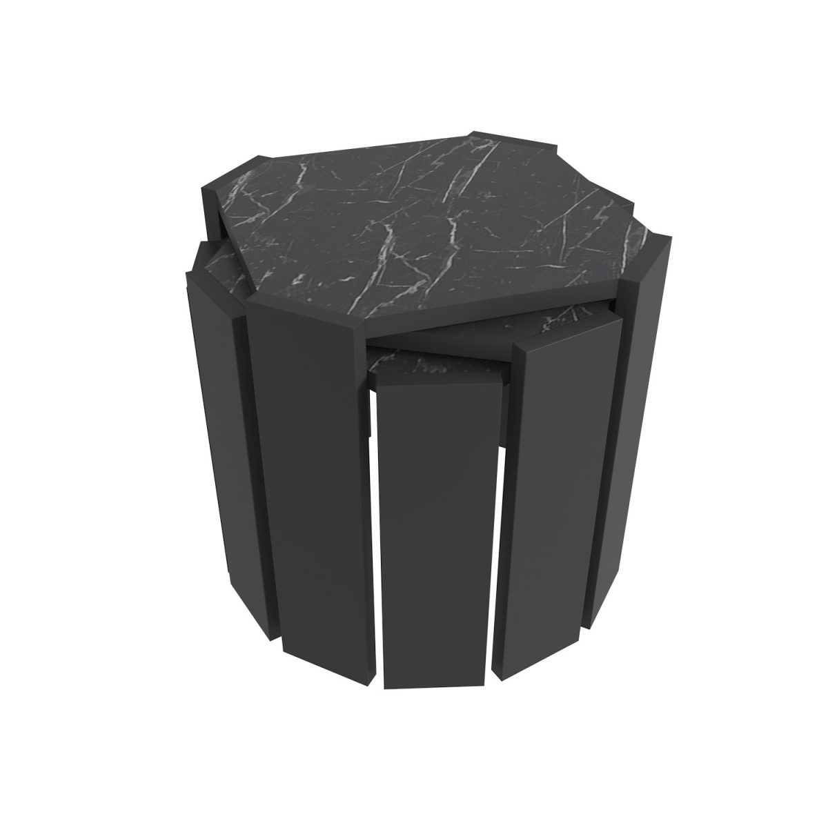 Lori - Black, Marble – Маса за кафе - Image 6