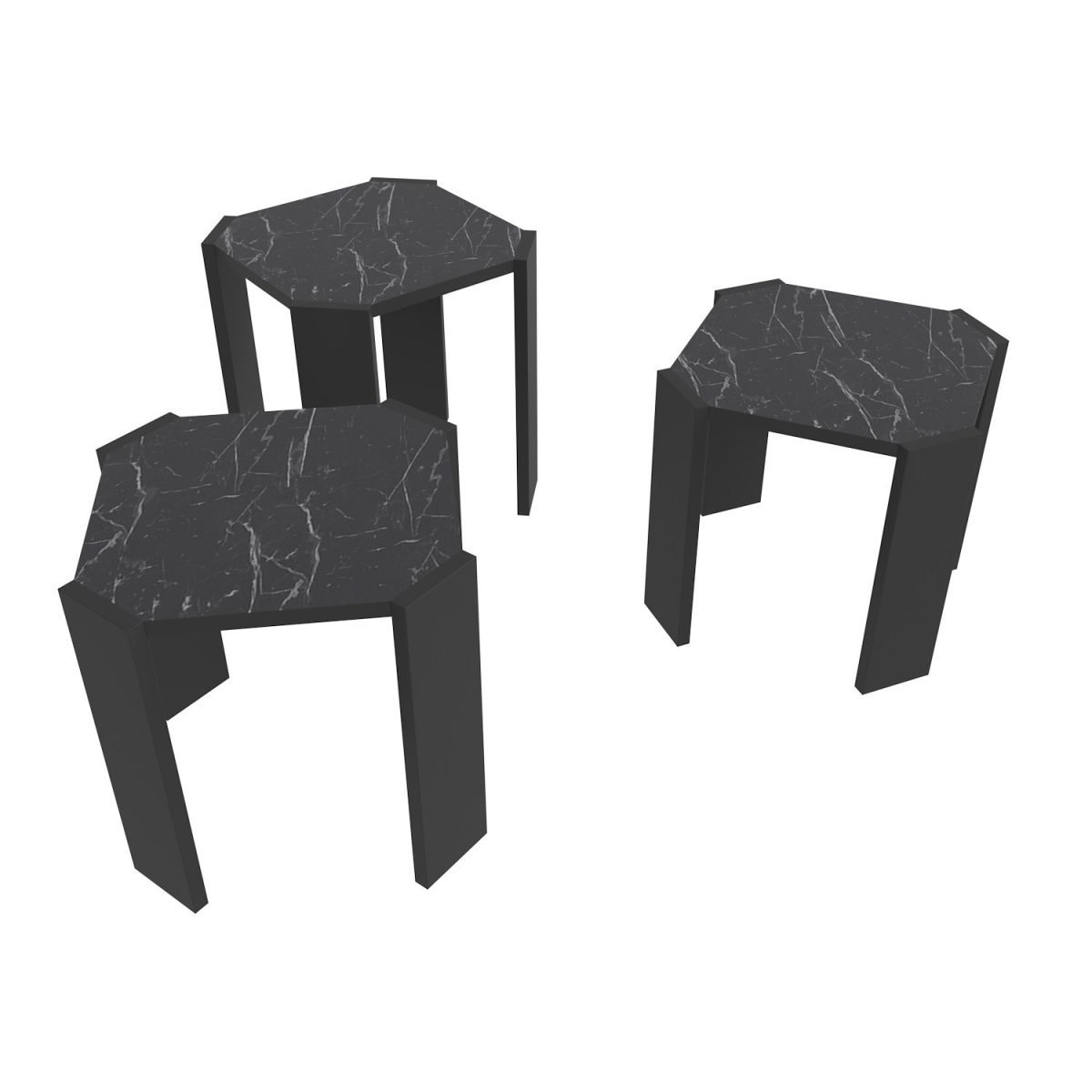 Lori - Black, Marble – Маса за кафе - Image 7