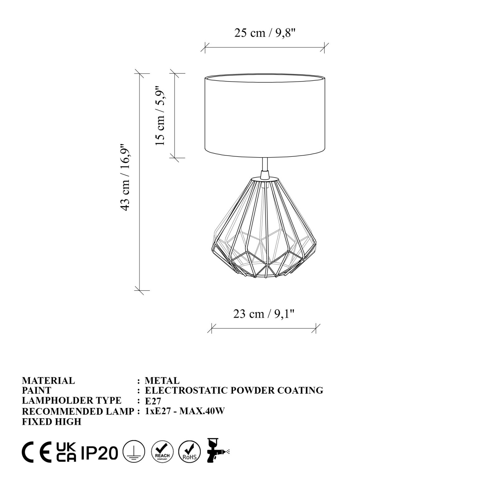 Diamond - S-707 - Set – Комплет столни ламби (2 парчиња) - Image 7