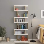 Bates - White, Oak – Полица за книги