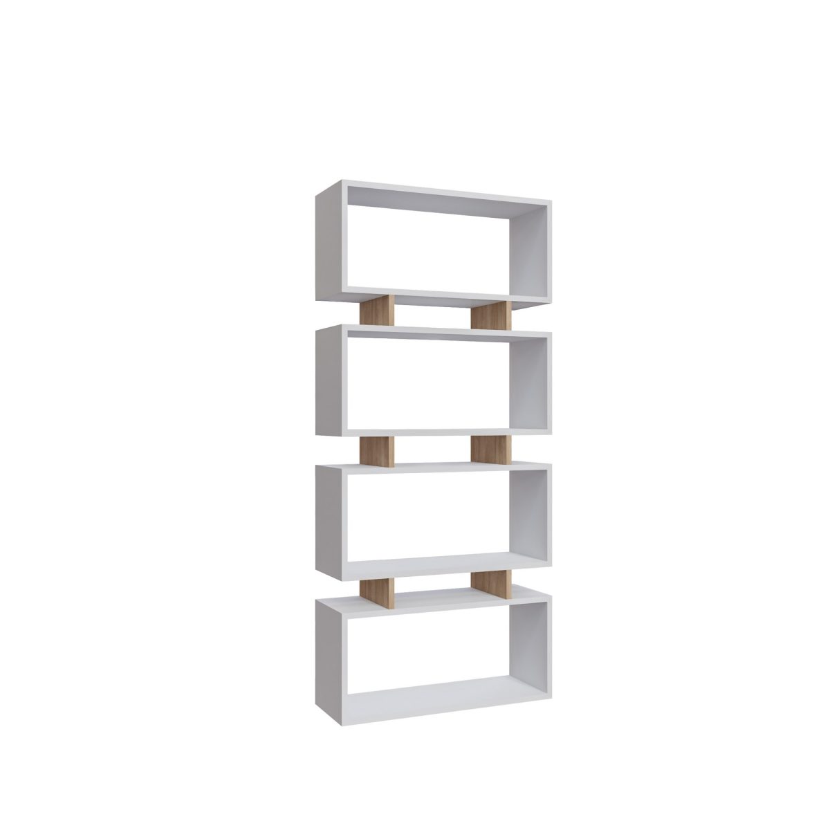 Langdon - White, Oak – Полица за книги - Image 2