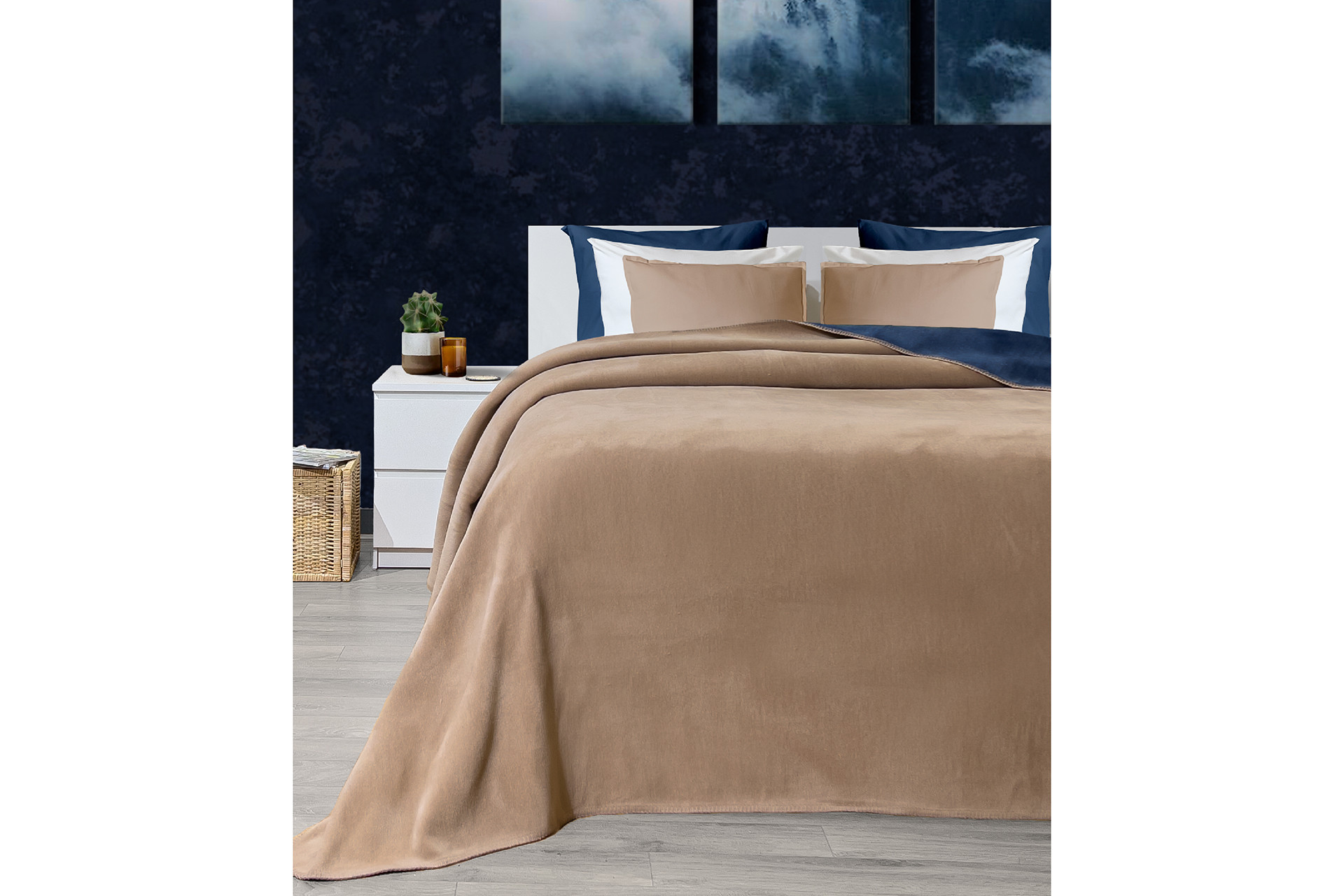 962ELT111620-201.jpg Twin - Brown, Blue – Двојно ќебе - Image 1