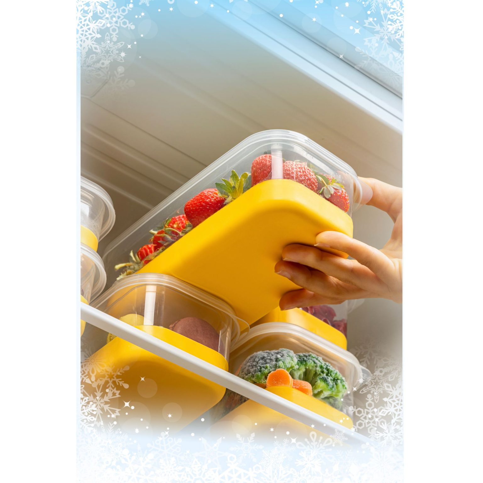 4A4B4C - Yellow – Комплет за организатор на фрижидер (12 парчиња) - Image 3