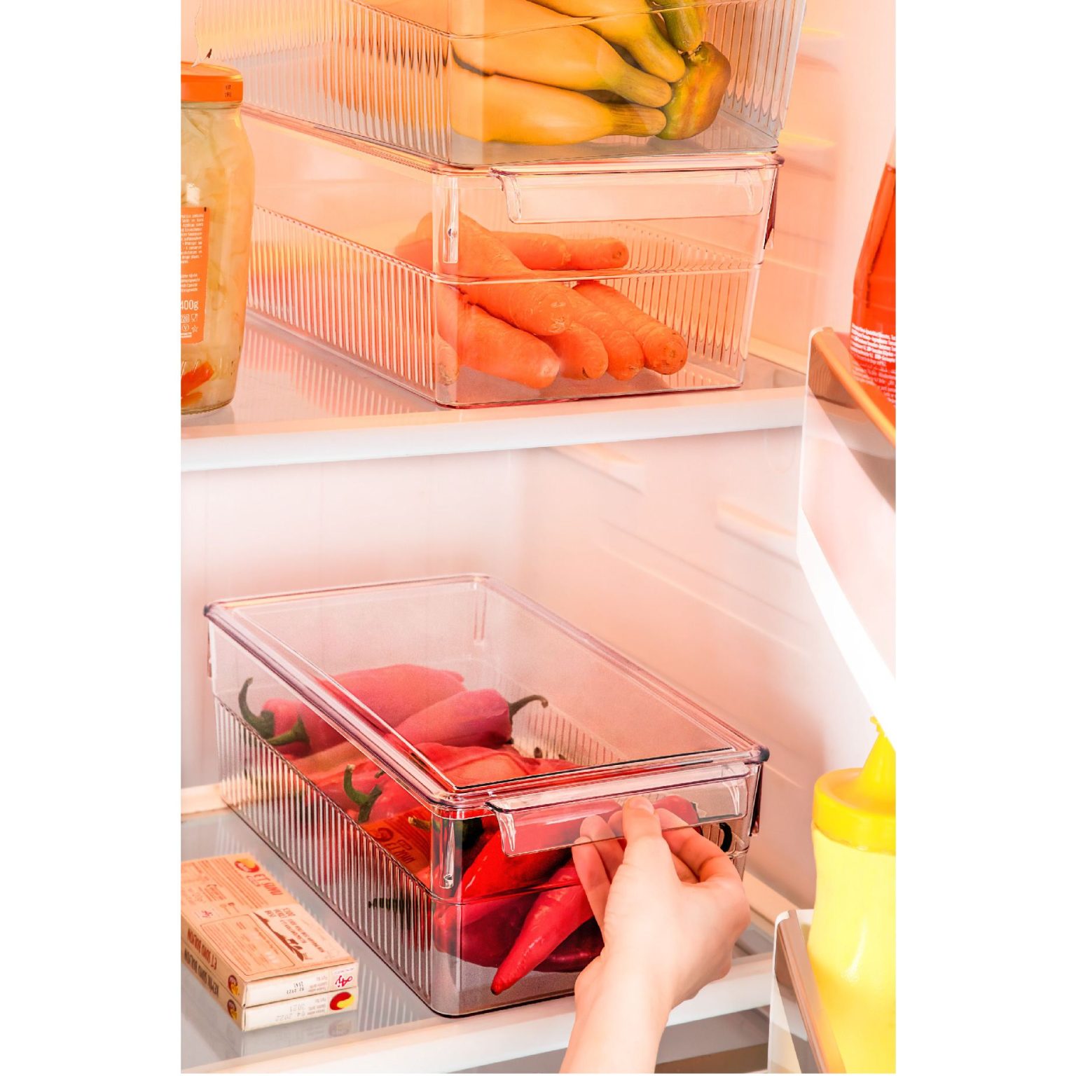 F-227 - Transparent – Комплет за организатор на фрижидер (3 парчиња) - Image 3