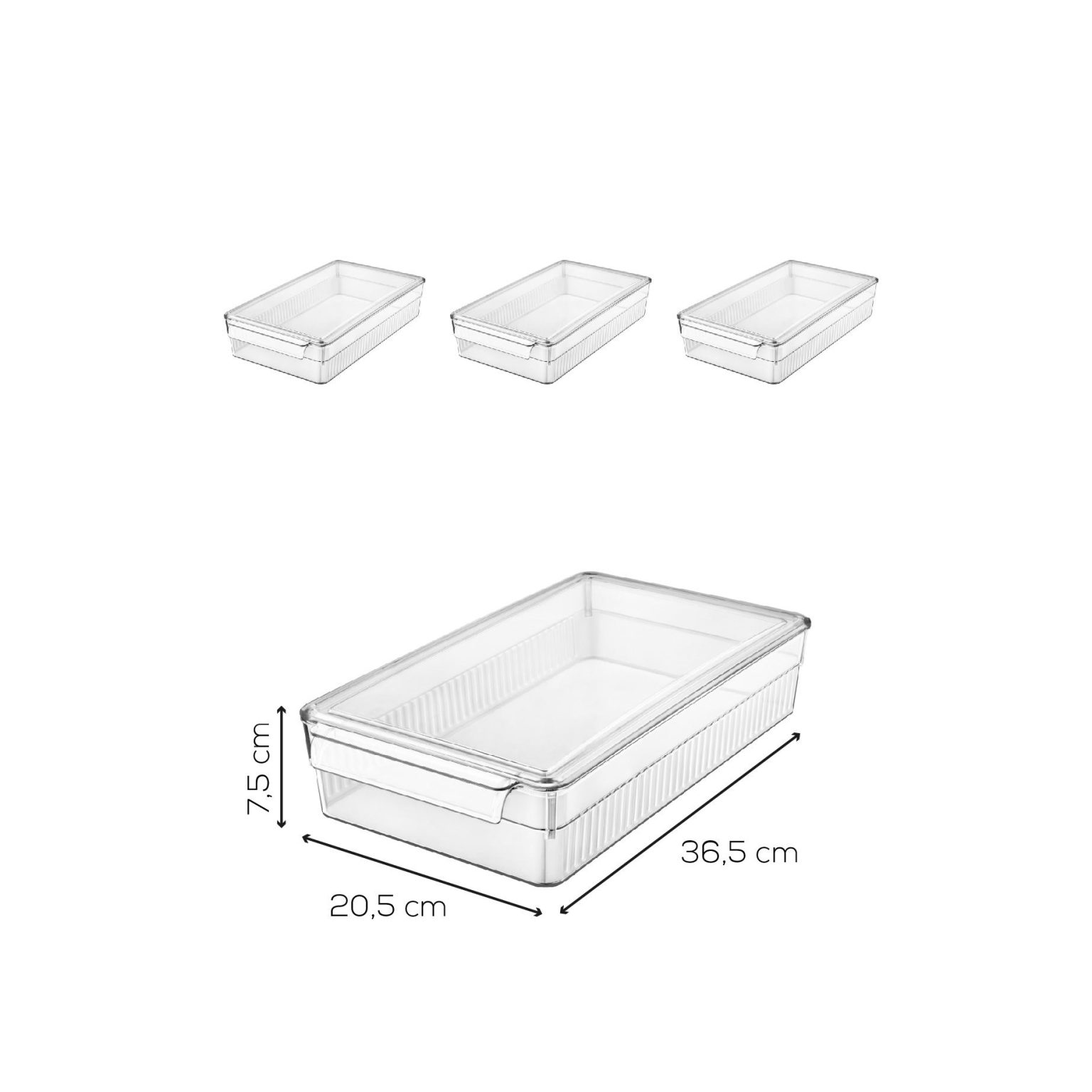 F-226 - Transparent – Комплет за организатор на фрижидер (3 парчиња) - Image 4