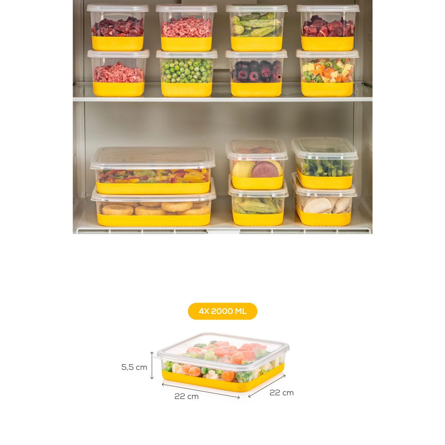 4C - Yellow – Комплет за организатор на фрижидер (4 парчиња) - Image 6