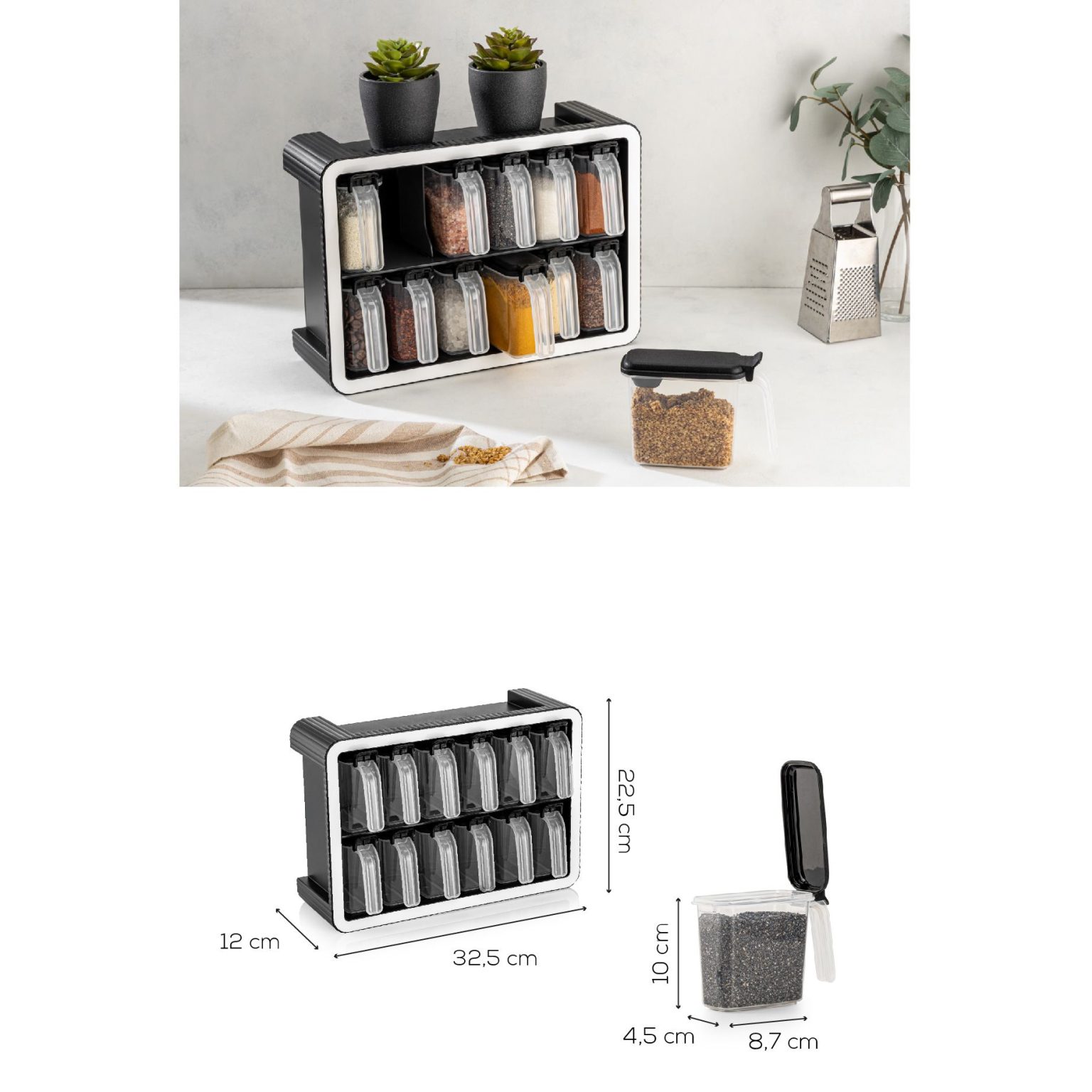 BNM-9530 - Anthracite – Комплет тегли за зачини (13 парчиња) - Image 5