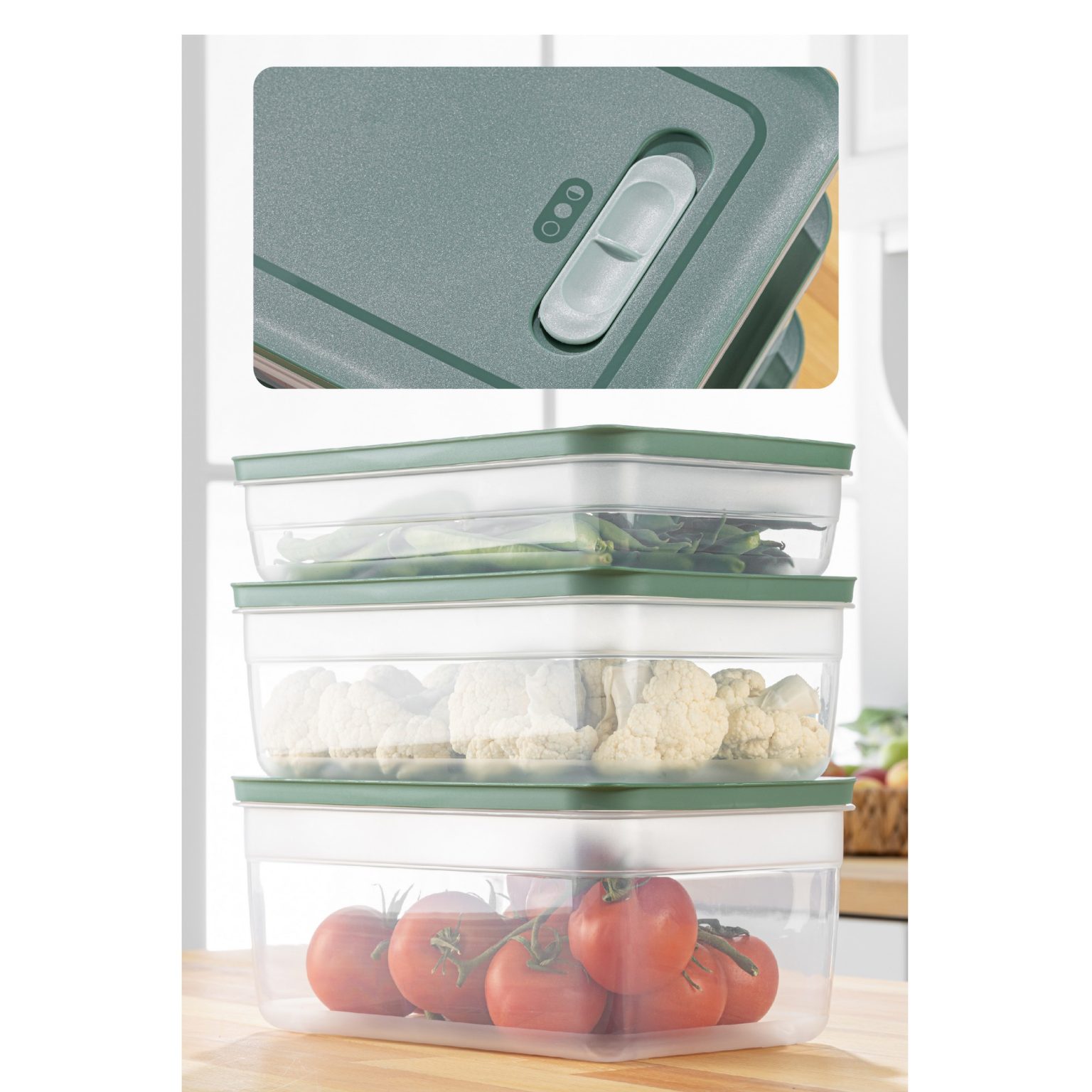 HK3LU - Green – Комплет кутии за складирање (3 парчиња) - Image 2