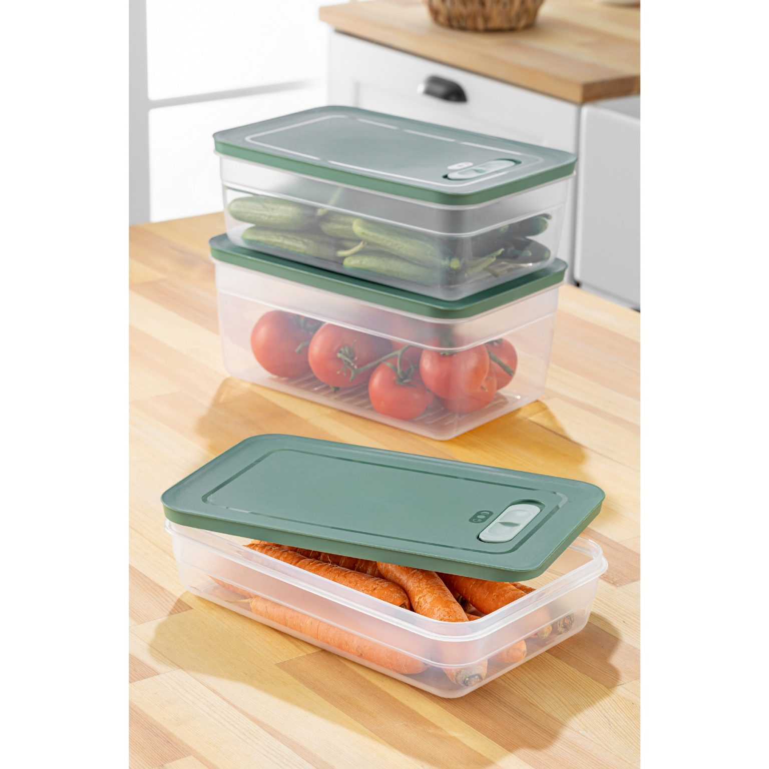 HK3LU - Green – Комплет кутии за складирање (3 парчиња) - Image 3