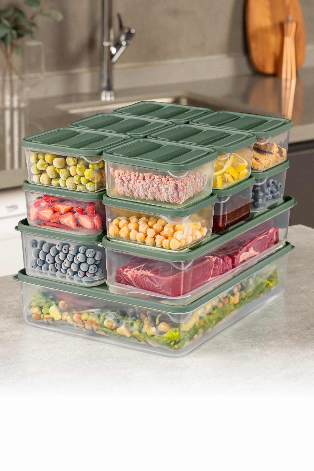 964FRM576420-201.jpg YBLLA15LI - Green – Комплет кутии за складирање (15 парчиња) - Image 1